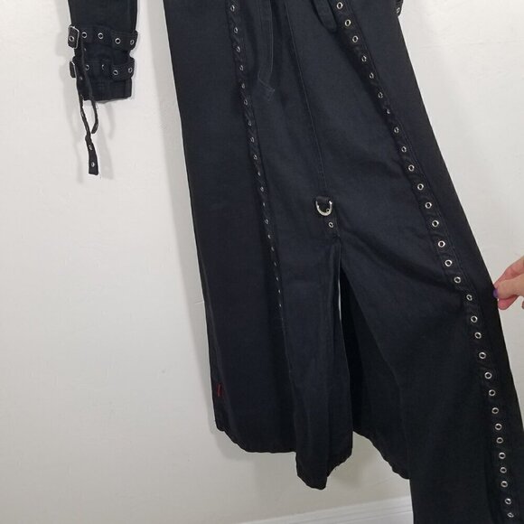Tripp nyc Trench Coat Corset Goth Punk Emo Grommit Size L - Picture 9 of 11